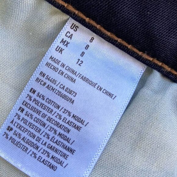 American Eagle Hi-Rise Shortie Denim Shorts Dark Wash Size 8 - Picture 5 of 5